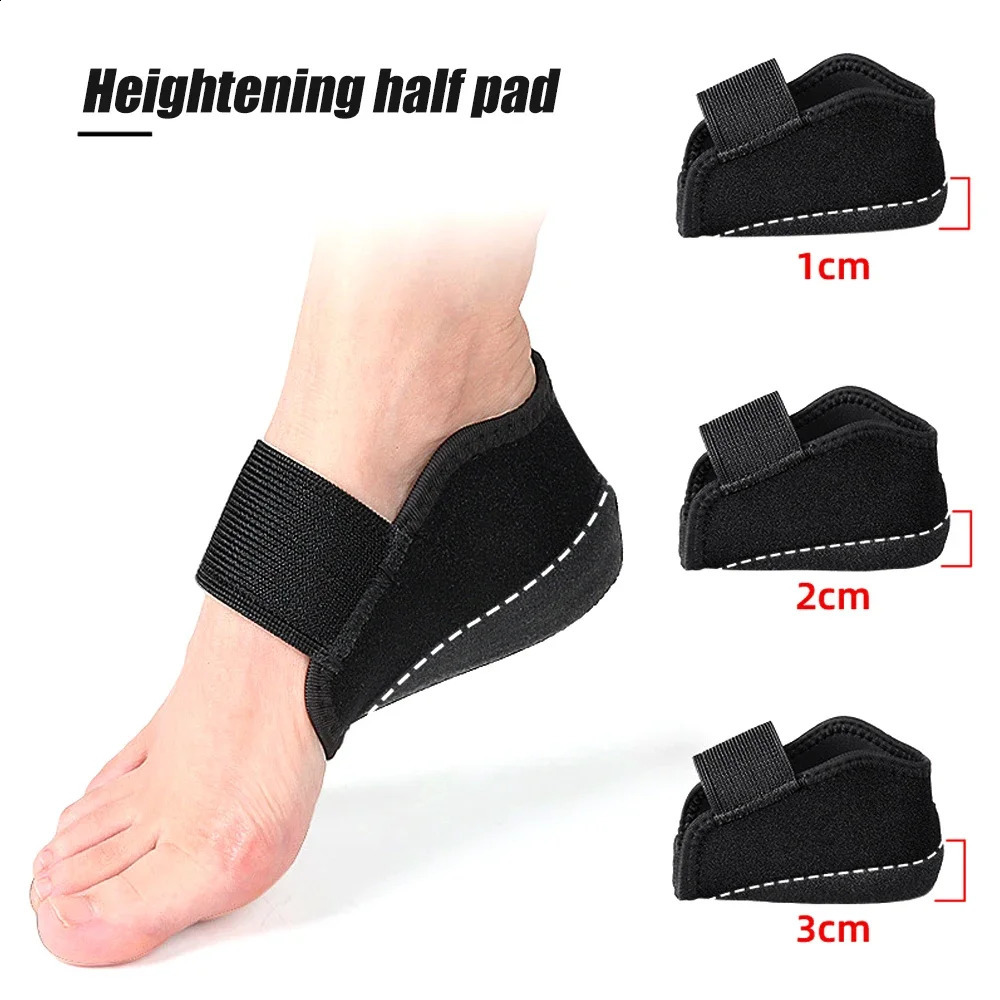 1Pair Invisible Height Increase Silicone Socks Gel Heel Pads Orthopedic Arch Support Heel Cushion Soles Insole Foot Massage 241226