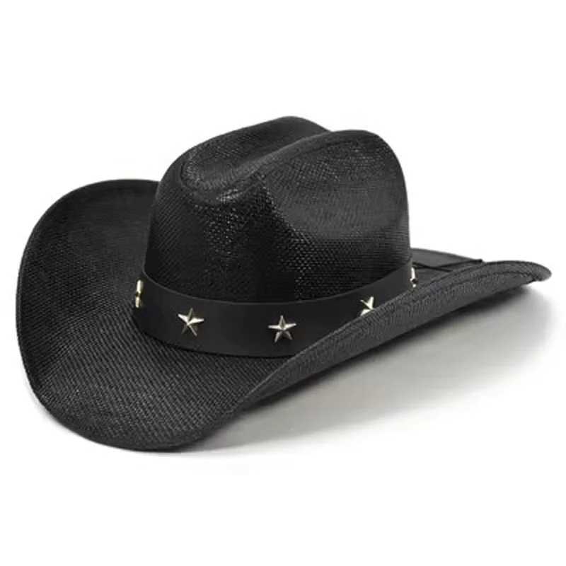 2024 New Summer Cowboy Hat Double Dome 10cm Brim Mens and Womens Western Cowboy Hat Sun Protection Sombrero Homb W241225