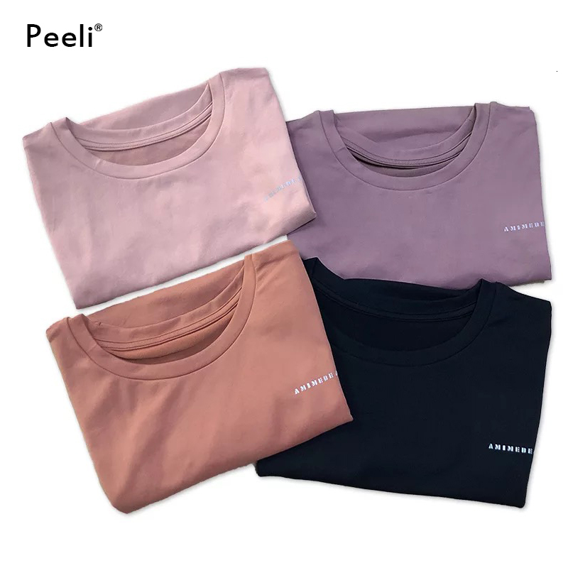 Peeli Women Seamless T Shirts Fiess Clothes Short Sleeve Yoga Shirt Gym Running Active Wear Sport Top Femme