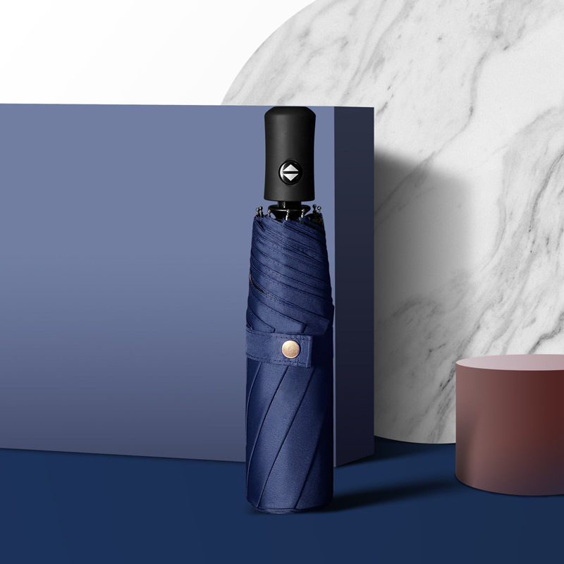 Men's and Women's Triple Panel Automatic Umbrella - Robust Vinyl Construction with Branding Options