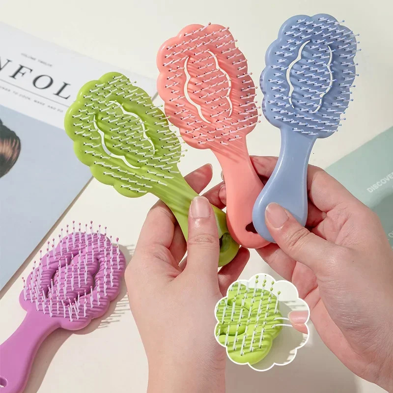 Cloudy Rib Comb for Women Girls Fluffy Hair Brush Salon Hairdressing Comb Head Massage Hair Comb Barber Hair Styling Hair Comb 241225