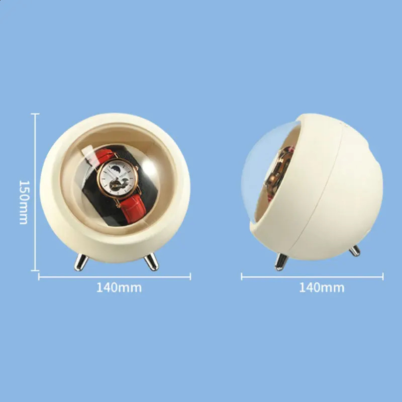 IBBETON Single Watch Winder for Automatic Watches Storage Box Automatic Winder Use USB Cable with Battery Mabuchi Mute 241226