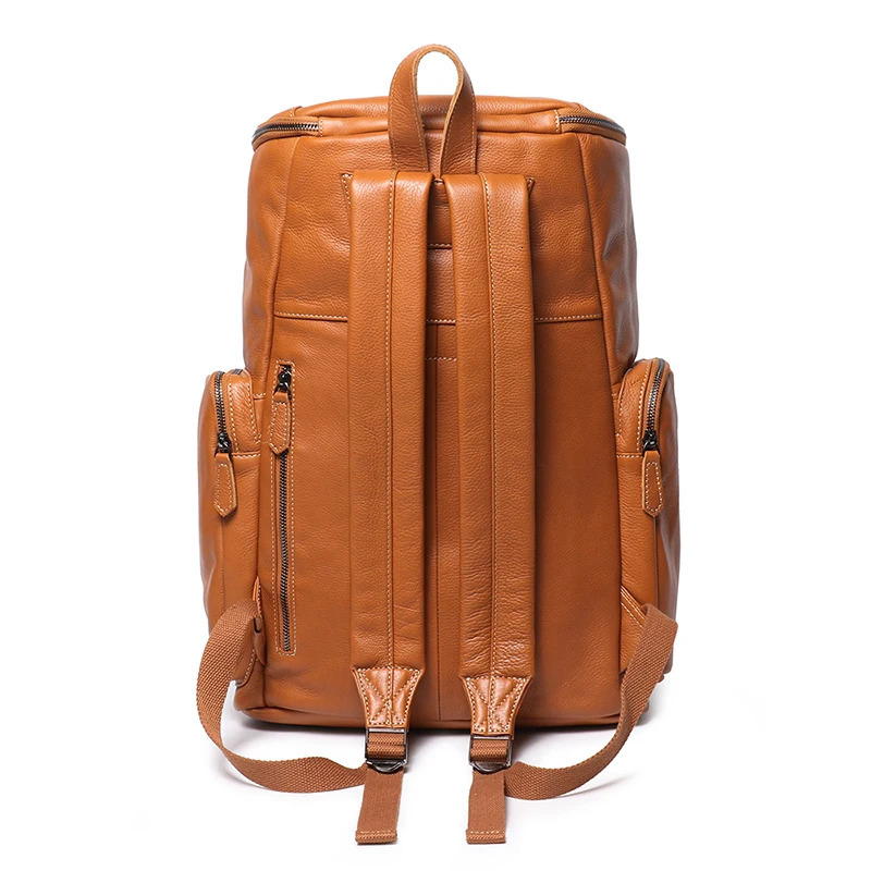 Genuine Leather Outdoor Backpack Youth School Backpacks Vintage Mens Bookbag 15.6 Notebook Backpack Woman University Backpack 241225