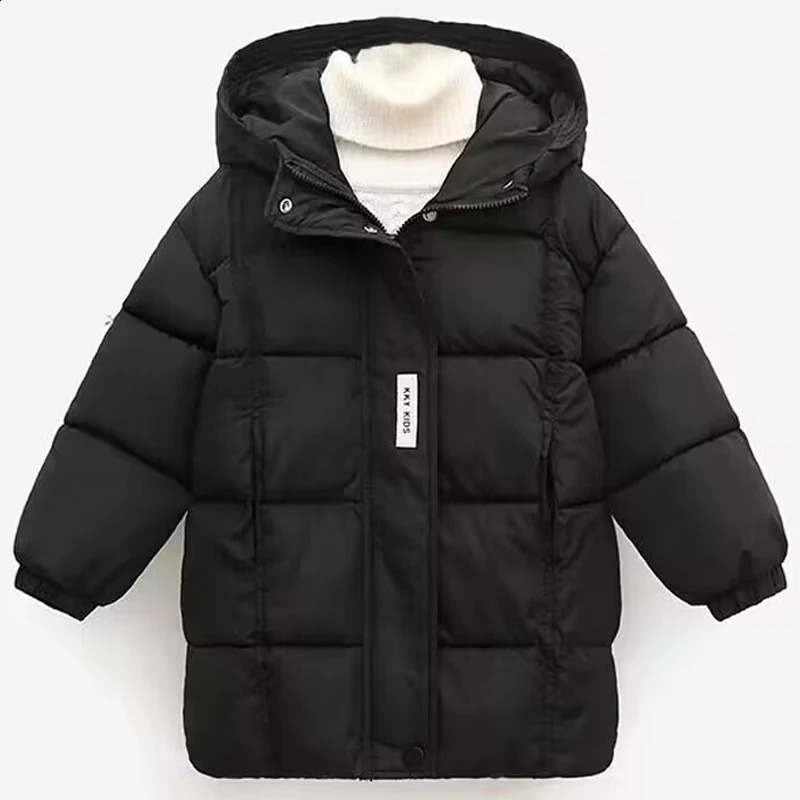 winter overalls for children girls long hooded down jacket thickened warm and waterproof ages 310 241225