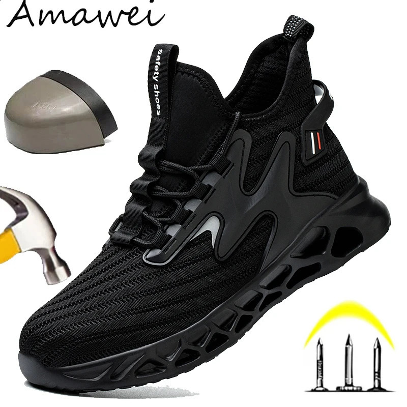 Safety Shoes Mens Steel Toe Work Boots Protective Shoes Puncture Proof Construction Working Shoes Outdoor Hiking Sneakers 36-48 241226