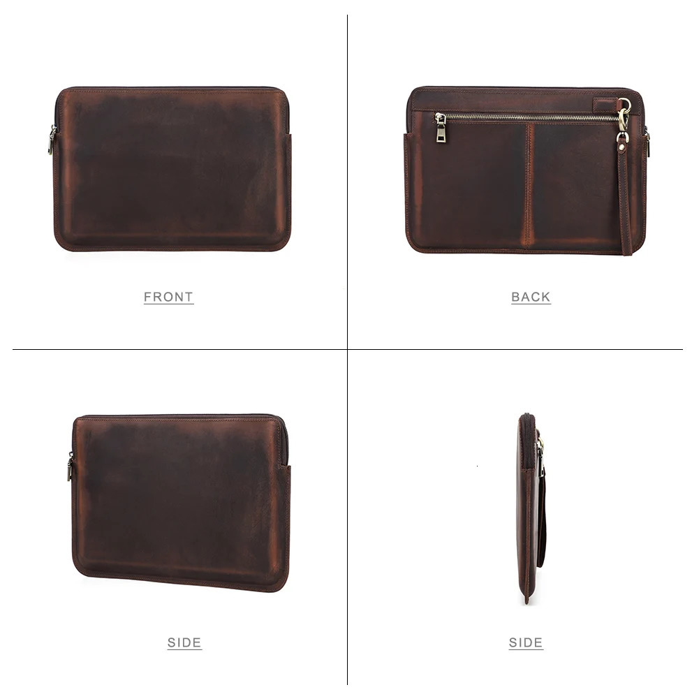 Laptop Briefcase Men For Air Pro 13 14 15 inch Cowhide Handbag Sleeve Tablet Pouch Case Thinkpad Matebook Funda 241225