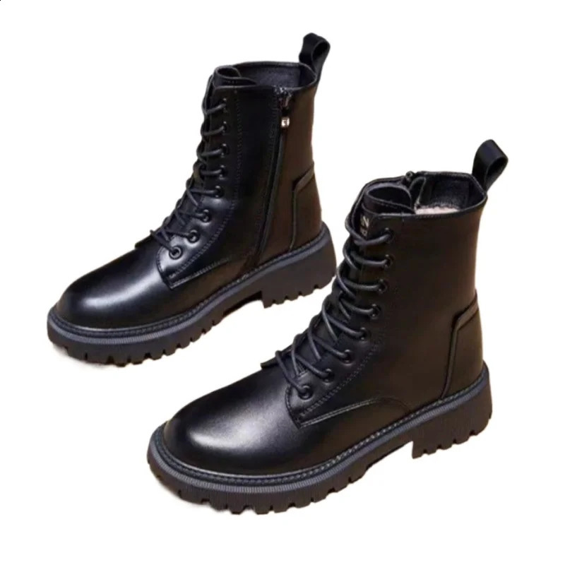 Winter Womens Plus Cotton Shoes Fashion Lace Up Platform Shoes for Women Sneakers Outdoor Keep Warm Womens Casual Ankle Boots 241226