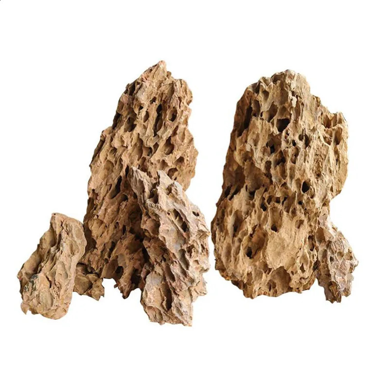 250g 500g 1000g Natural Aquarium Decor Stone Rockery Landscaping Fish Tank Microporous Stone Good for Plants Growth 241225