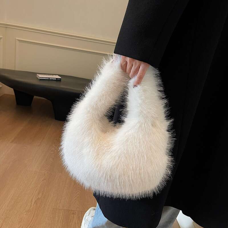 Autumn Winter New High Beauty Woolen For Women, Popular Plush Bag, Premium, Small And Versatile Handheld Bag