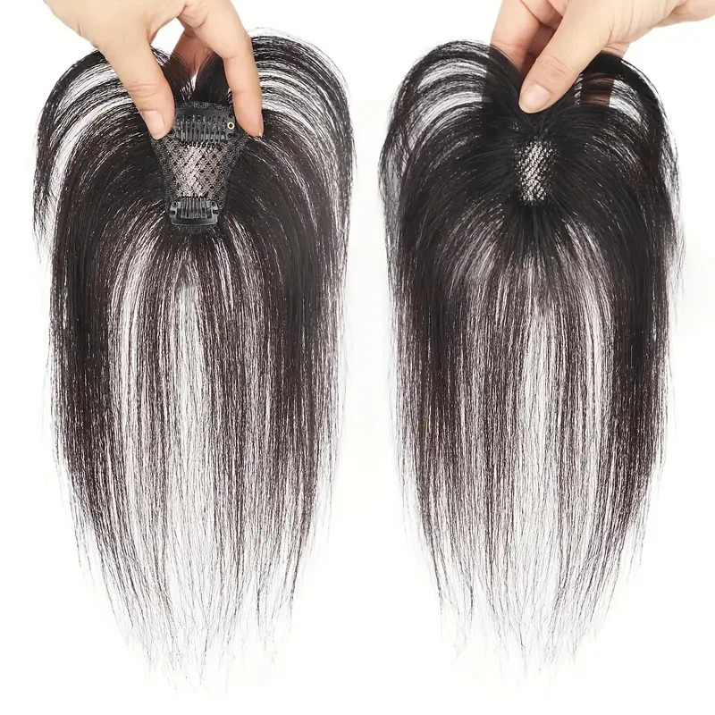 Handmade Crocheted Clip-In Hair Cover for Women Natural Straight Human Hair Thin And Breathable Comfortable to Wear Seamless 241225