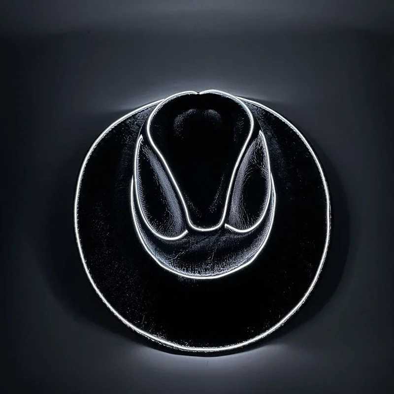 Revelry Party LED luminous color cowboy hat bar nightclub dance disco decoration luminous hat neutral magic cowboy hat. W241225