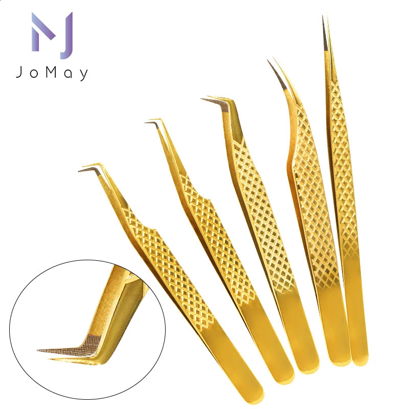 1PCS 3-4 Fiber Tip Eyelash Extension Tweezer Volume Isolation Precise Lash Tweezers Nano Technology Eyebrow Tweezers Makeup 241223