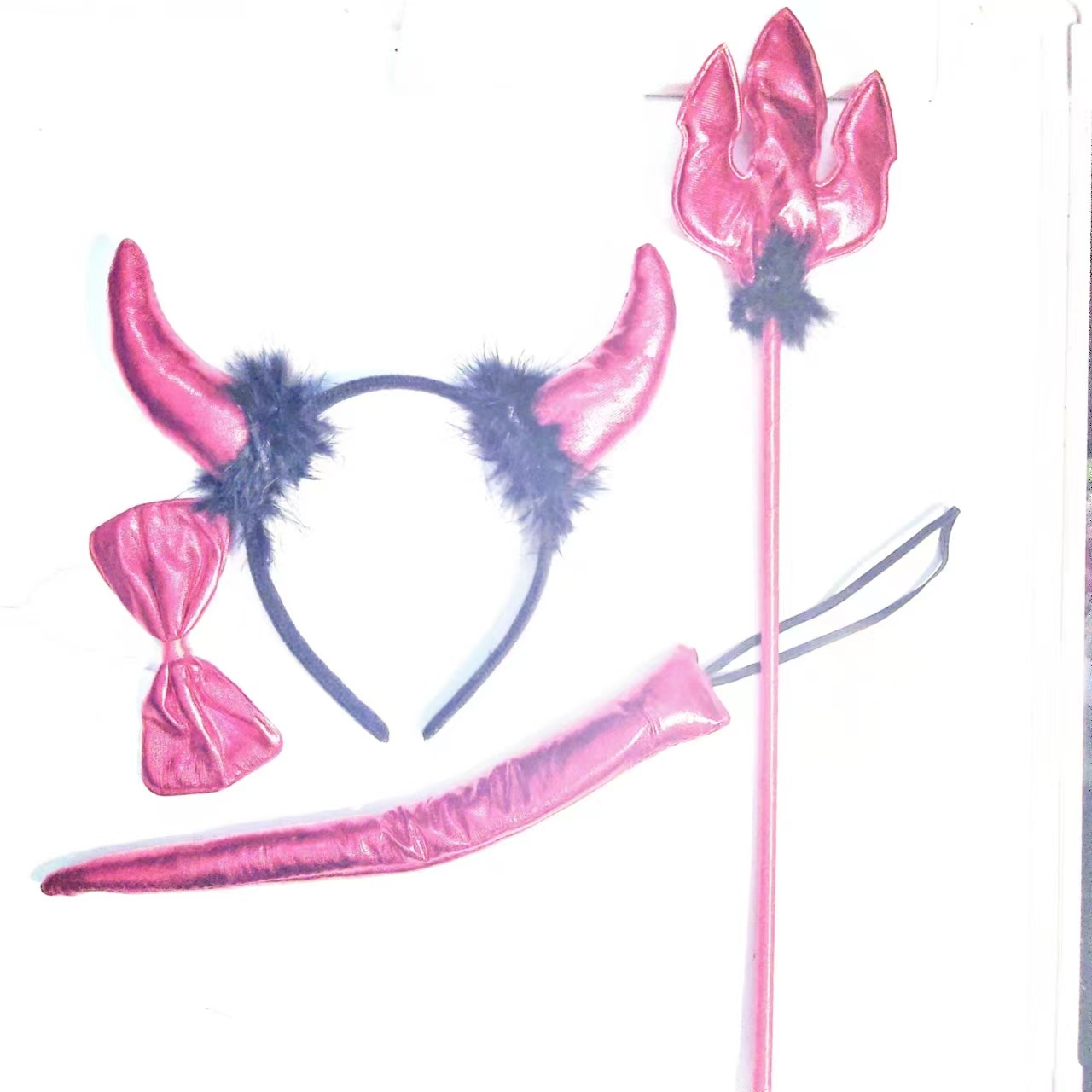 Children's Day prom performance headdress Halloween headband decorations party headband Cat's ears Steamed cat-ear shaped bread three piece 
