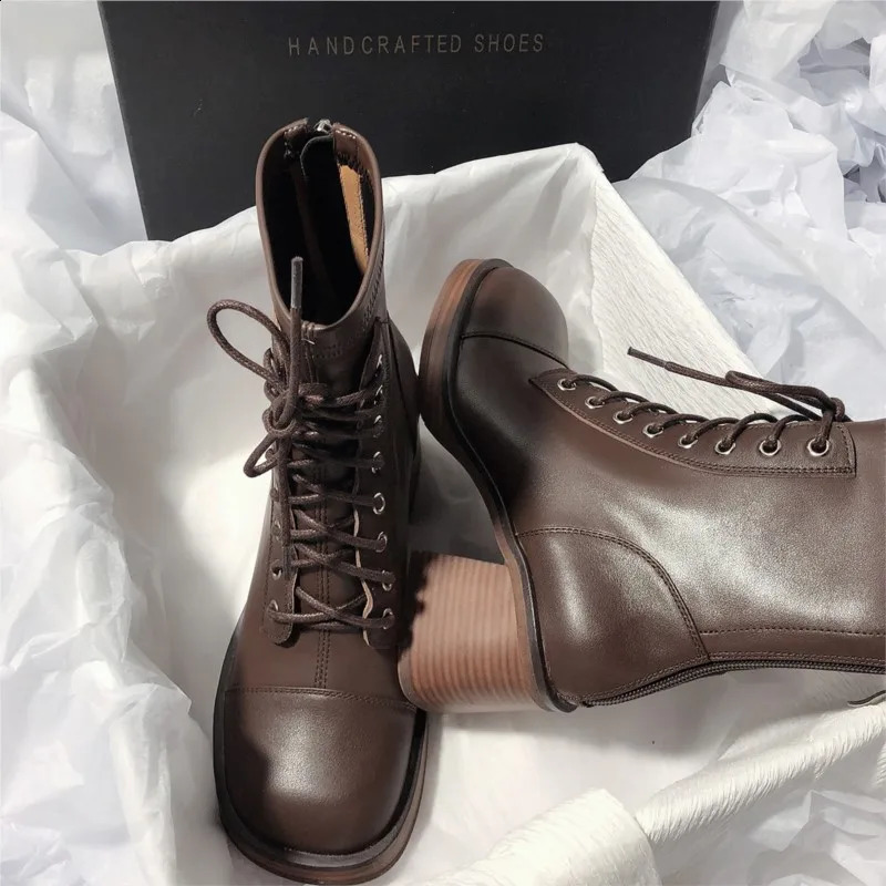 Thick-soled British style stretch skinny short square high-heeled knight vintage motorcycle boots C35 241226