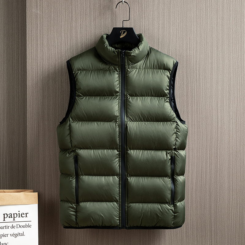 New Autumn Spring Thickened Youth Korean Fashion Down Cotton Men's Warm Large Size Waistcoat Handsome Plus Shoulder Vest