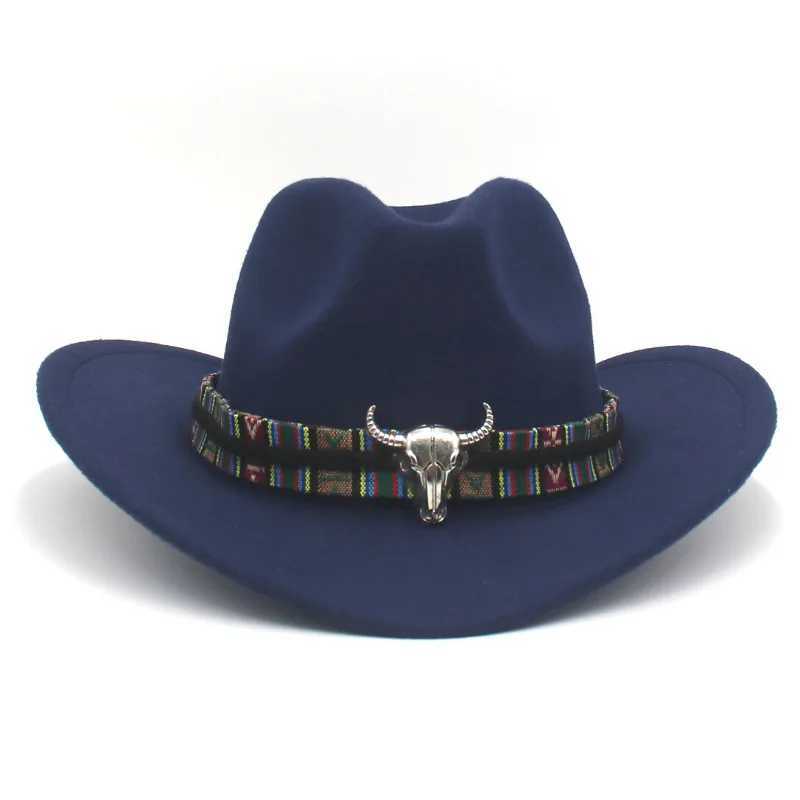 Western cowboy hat parents children family ladies hat Roll Brim cowboy girl C jazz Fedora hat Felt C ethnic women children W241225