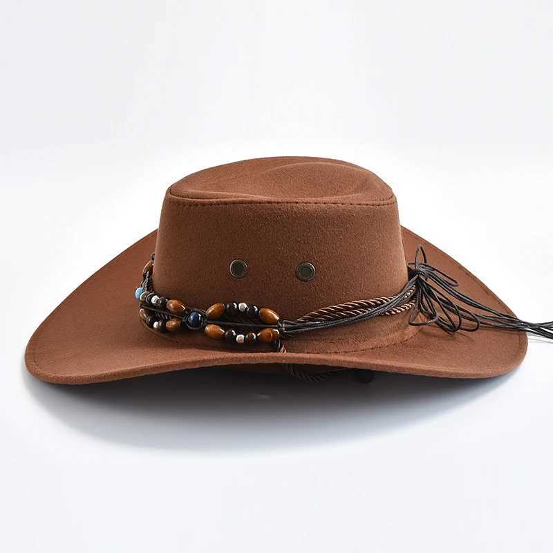 Retro Western Mens Denim Hat Womens Artificial Suede Gentleman Denim Womens Jazz Hat Sombrero Hombre C W241225