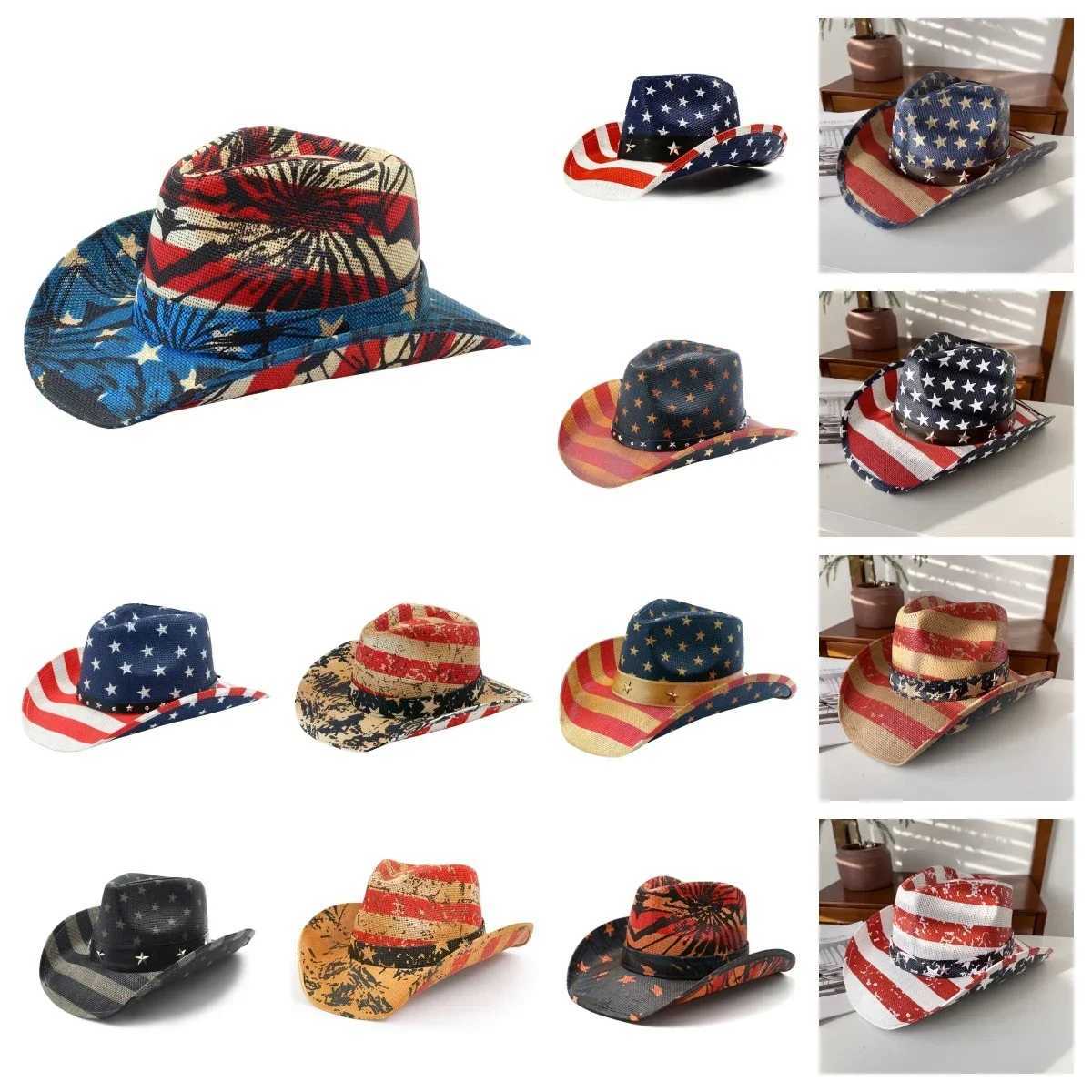 Retro mens denim hat Western luxury denim girl Cs Str cover C womens denim hat Jazz knight hat Perfect summer sun hat W241225