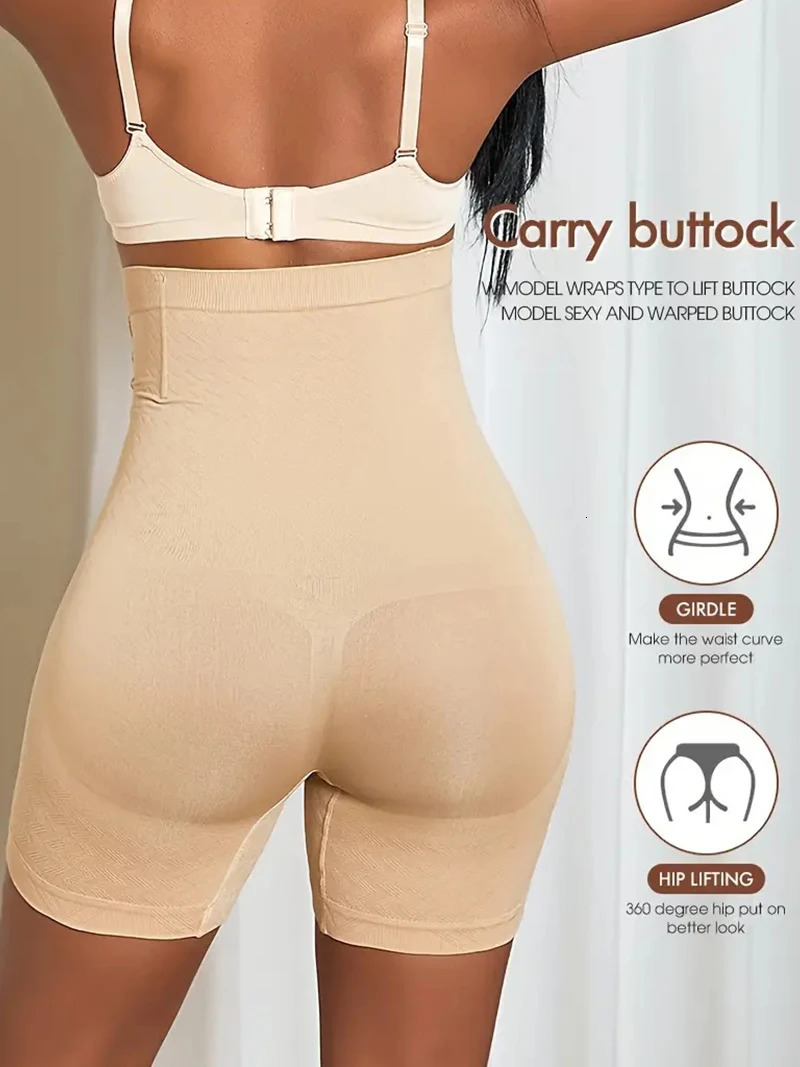 Women Firm Tummy Control with Hook Butt Lifter Shapewear Panties High Waist Trainer Body Shaper Female Slimming Fajas Shorts 241225