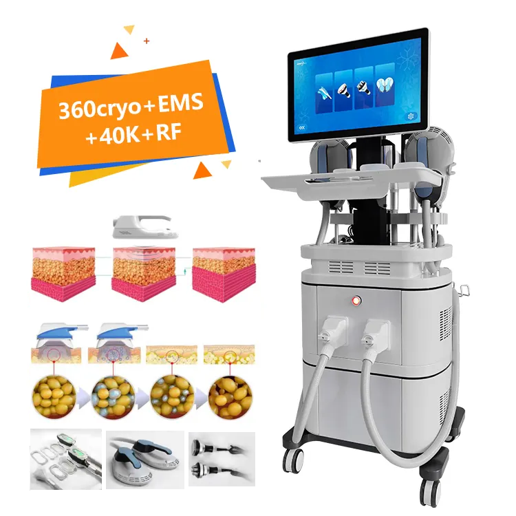 360 Cryopolysis Fat Removal Body Shaping Slimming Ems Muscle Stimulator Body Contouring RF Skin Tightening Cryo Cryolipolysis Slimming Weight Loss 40k