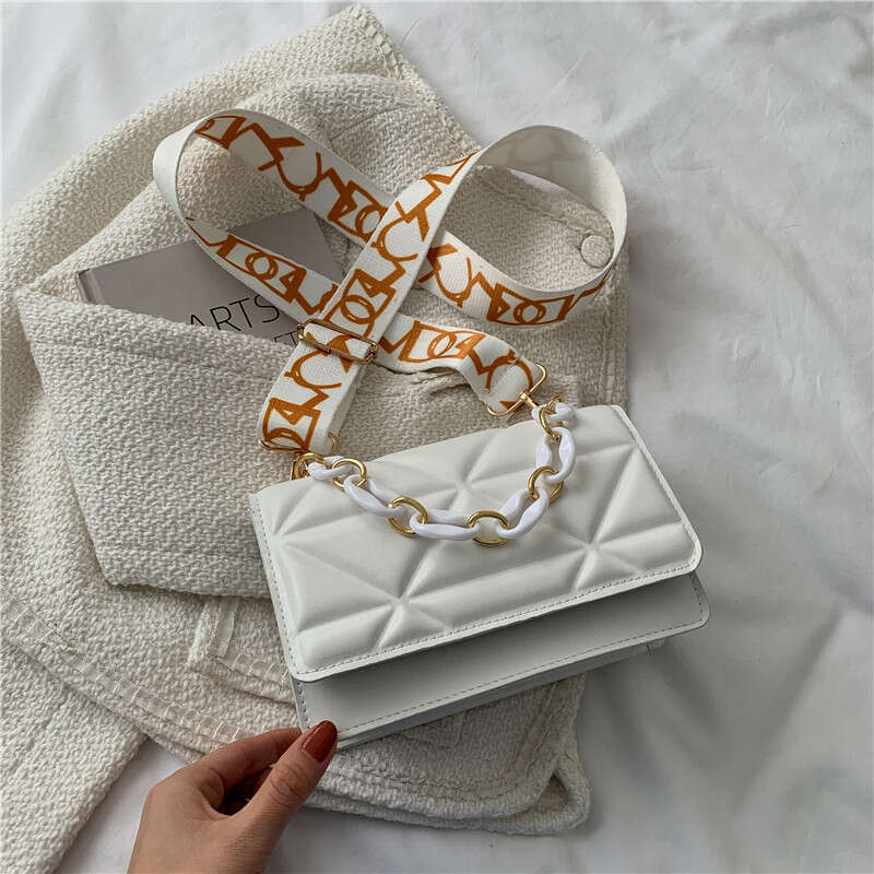 This Year's New Wide Strap Fashionable Hand-Held Crossbody Small For Women, Autumn And Winter High-End Versatile Texture Shoulder Bag