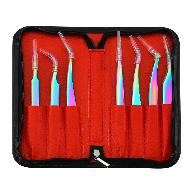 Eyelashes Tweezers Set False Eyelash Extension Supplies Professional Lash Tongs Pliers Volume Eyebrow Clip Makeup Nail Art Tools 241223