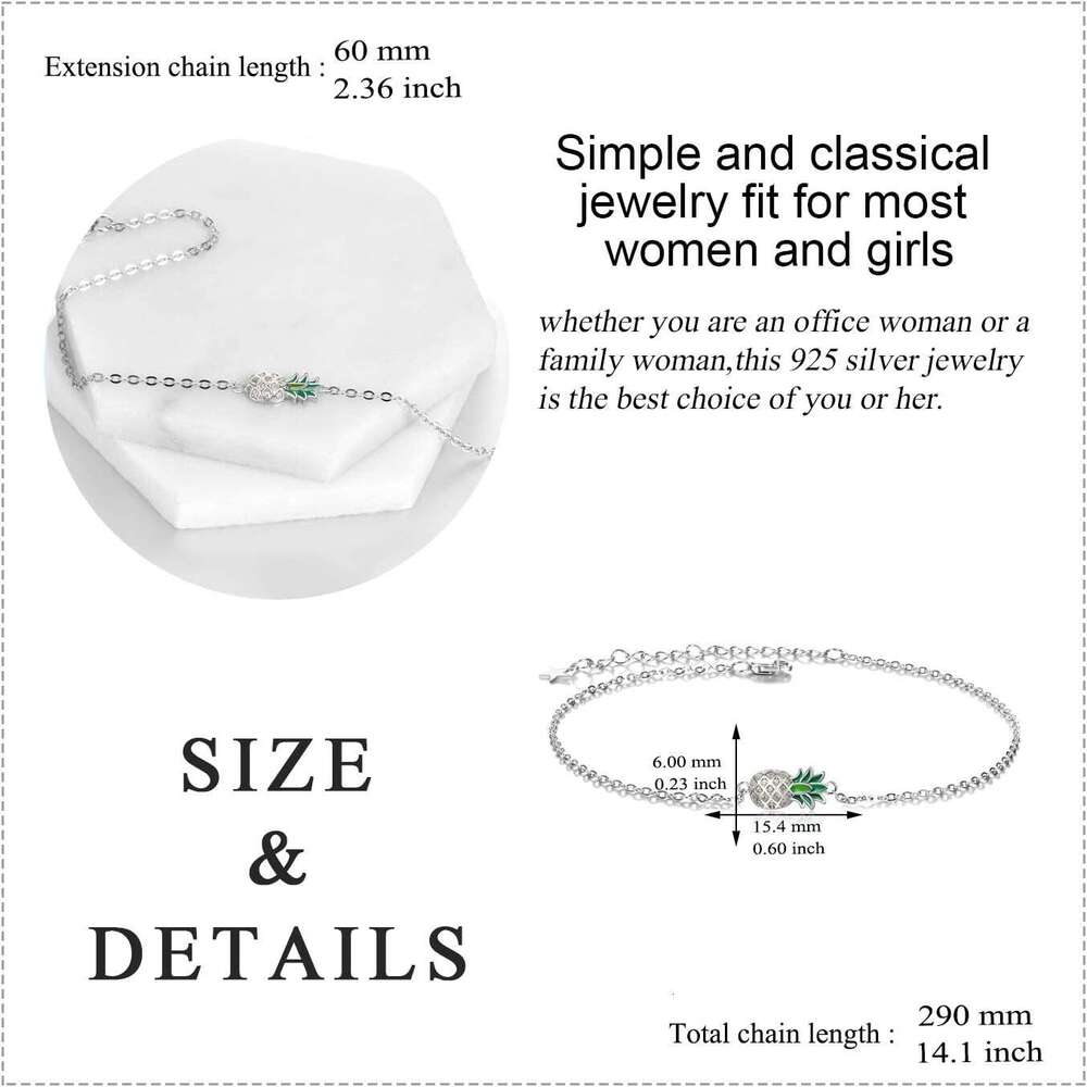 Pineapple/Mushroom/Star/Mountain Anklets Sterg Sier Adjustable Chain k Ankle Bracelets Beach Anklet Jewelry for Women Teens