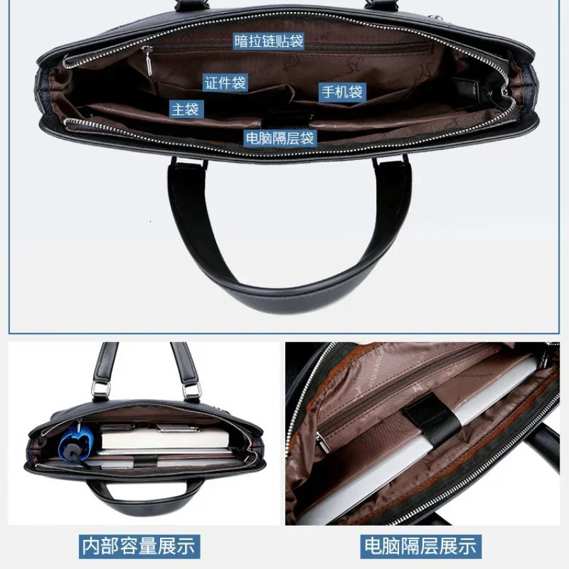 Business Mens Handbags Office Male Executive Briefcase Large Tote Laptop Bag for Man Shoulder Messenger 241225