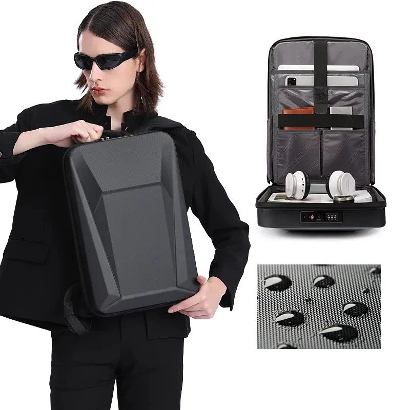 BANGE Backpack Multifunction Hard Shell Series Men Anti Theft Waterproof Laptop Male Backpack Business Password 241225