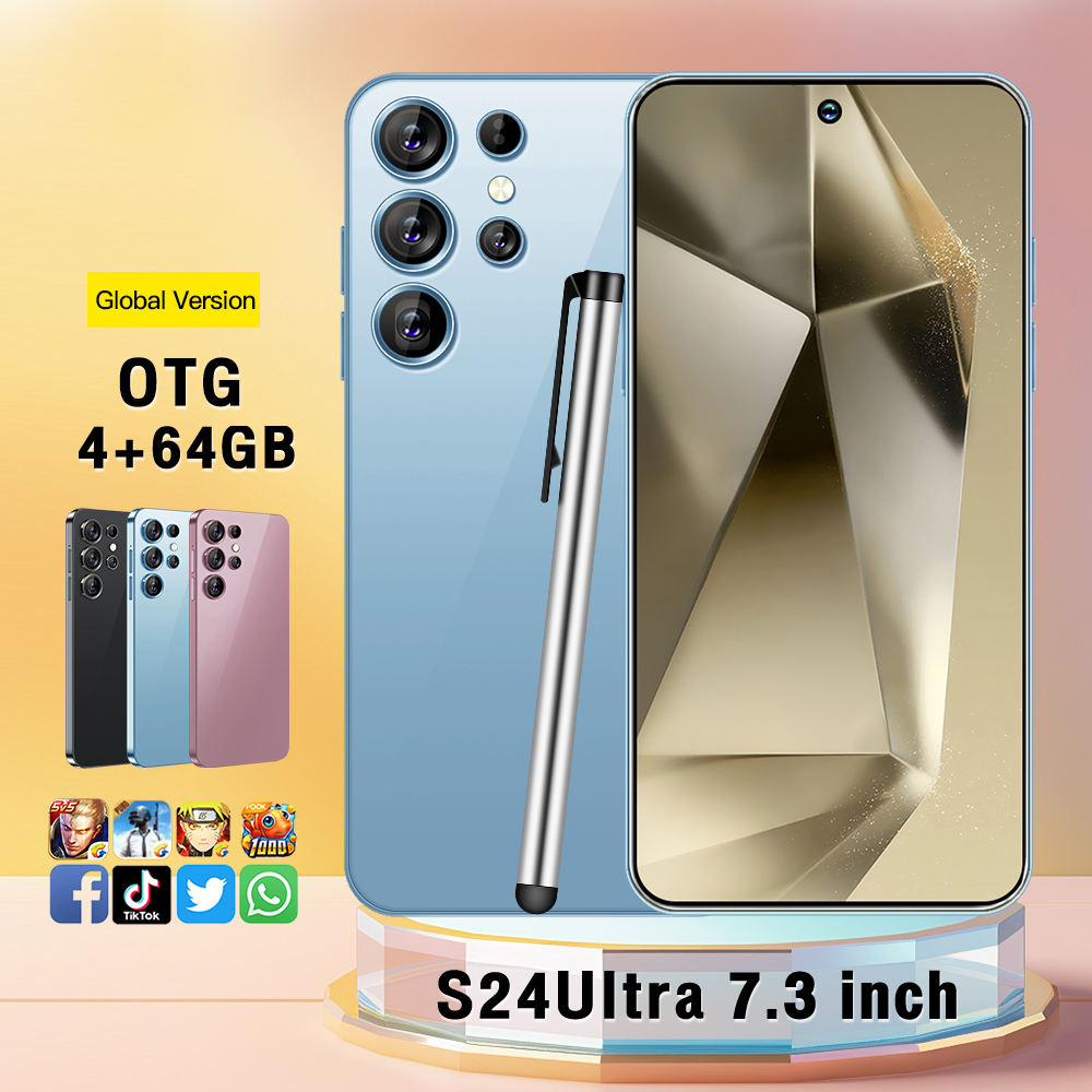 S24 Ultra 5G Android14 Smartphone Ten Core 256 Go 512 Go 7,3 pouces Reconnaissance de visage en plein écran 2 unités Démarrage du prix de gros