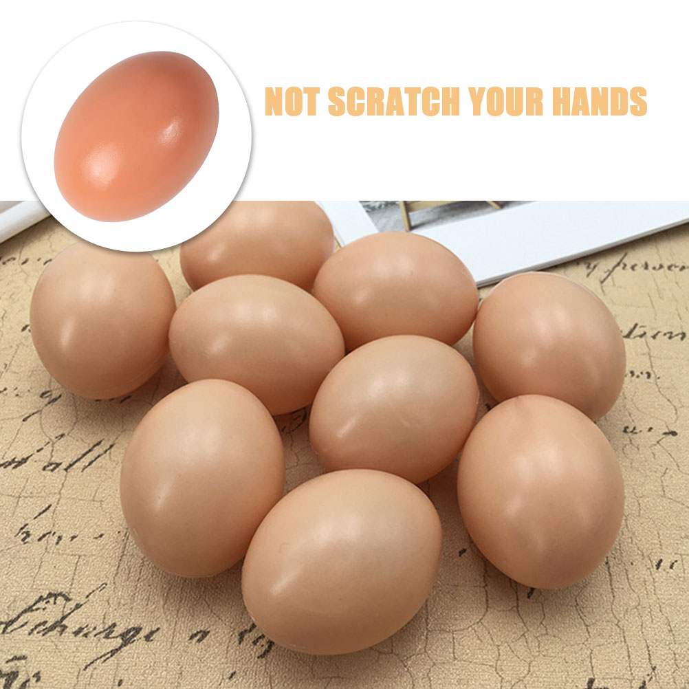5 Pcs Egg Imitation Fake Eggs Vivid Chicken Coop Toy Wooden Decors Supplies Blank Pretend Child