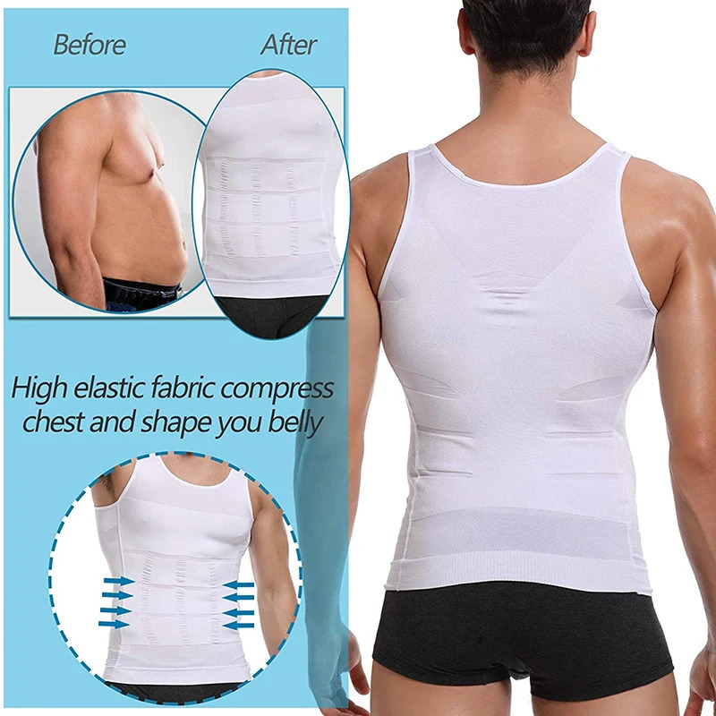 Mens Slimming Body Shaper Vest Shirt Abs Abdomen Slim Gym Workout Tummy Control Compression Tank Top Sleeveless Shapewear 241223
