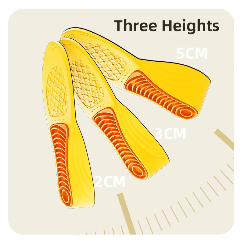 Height increase insoles for men/women 2/3/5 cm up invisiable arch support orthopedic insoles shock absorption blue/black color 241226