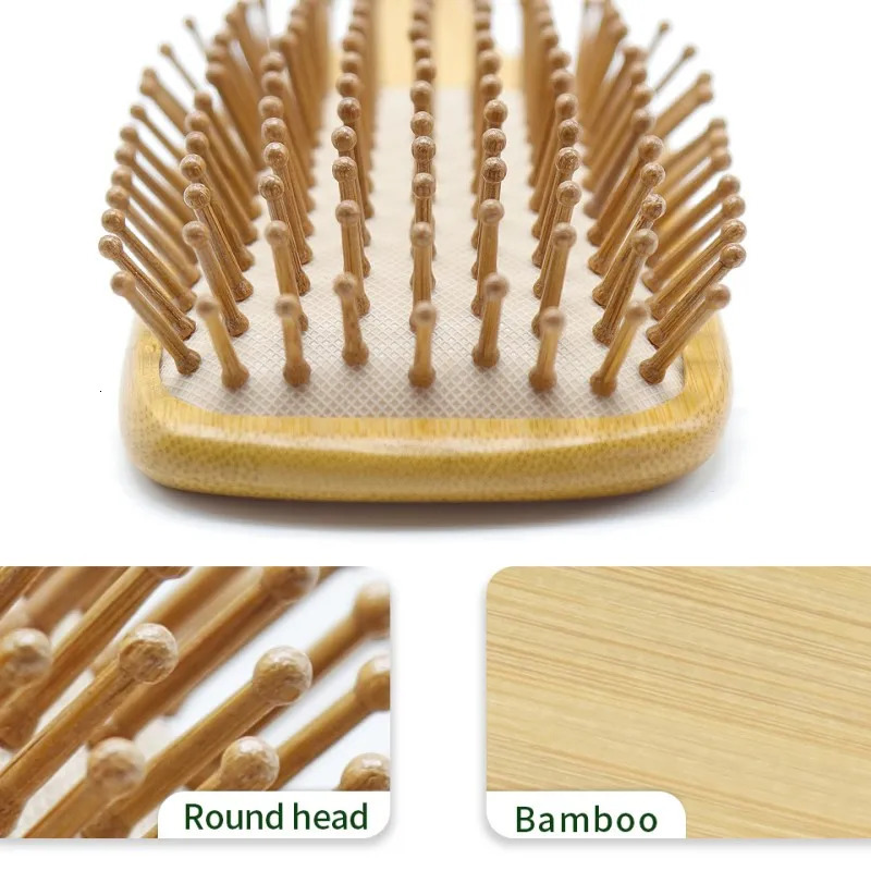 Personalized Wide Tooth Wood Combs for Hair Massage Scalp Bamboo Hair Brush Women Custom Styling Hair Comb Detangling HairBrush 241225