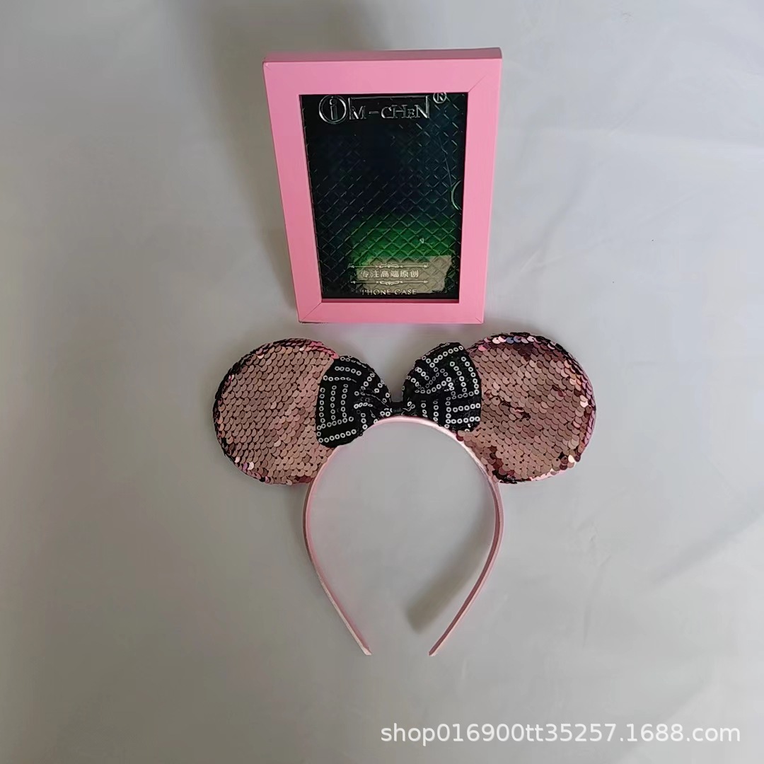Butterfly bow headband amusement park Mickey Mouse polka dot headband rabbit ear headband adult children hair accessories female