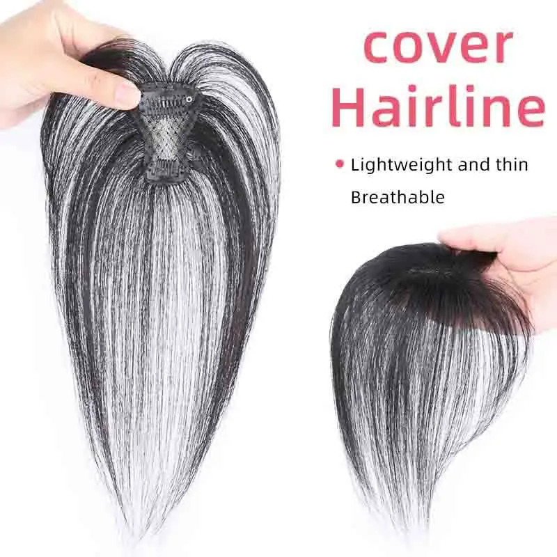 Elegant Womens Hair Topper with Bangs Real Human Hair Straight Full Coverage for Thinning White Hair Concealment 250117