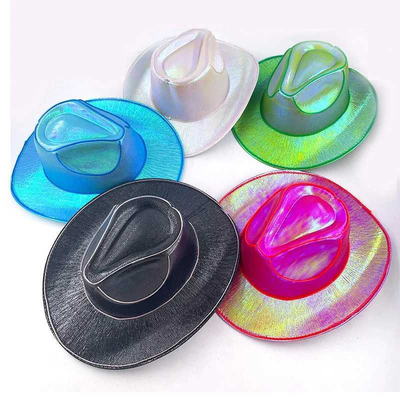 Revelry Party LED luminous color cowboy hat bar nightclub dance disco decoration luminous hat neutral magic cowboy hat. W241225