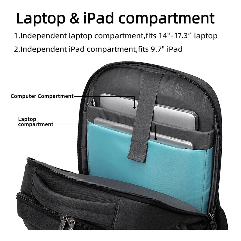 Fashion Water Resistant Business Backpack For Men Travel Notebook Laptop Backpack Bags 17.3 inch Male Mochila For Teen 241226
