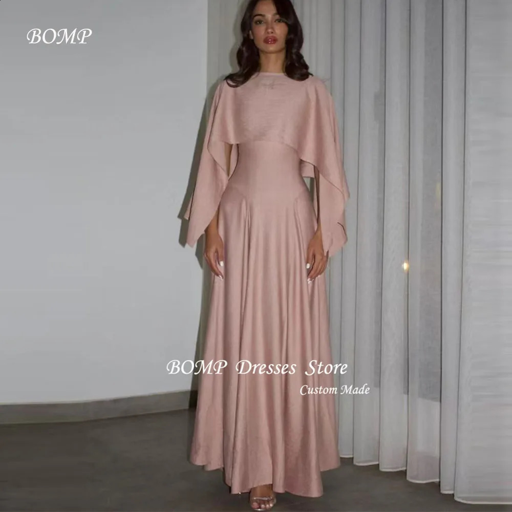 BOMP 2PCS Elegant Mother Of Bride Formal Evening Dresses Women Dubai Arabic Jacket Blush Pink Wedding Guest Gowns Customized 241223