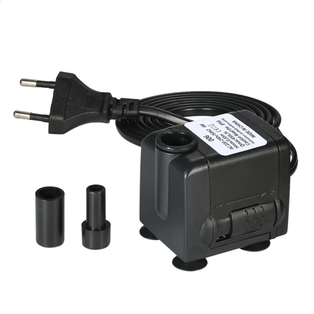 450L/H 6W Submersible Water Pump for Aquarium Tabletop Fountains Pond Water Gardens and Hydroponic Systems with 2 Nozzles 241225