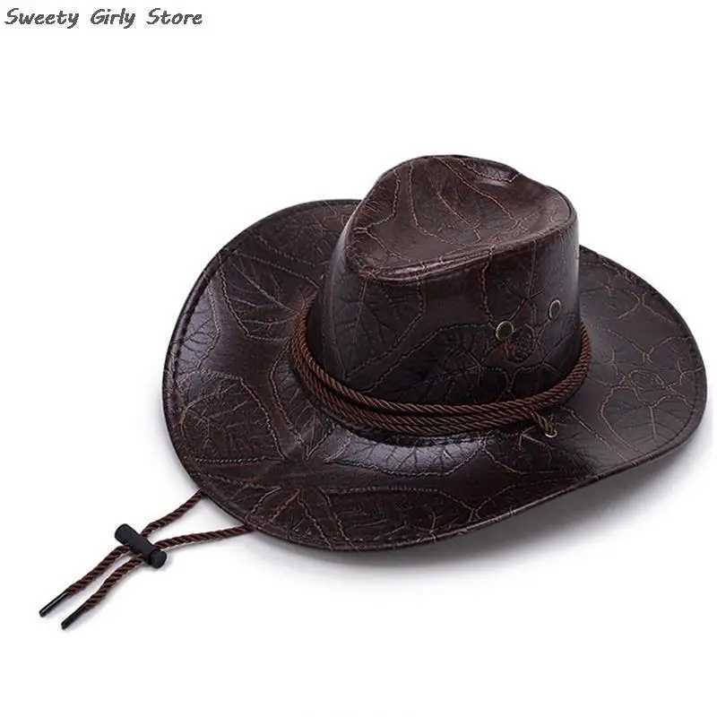Cowboy Western Sun Hat Womens Knight Hat Retro Leather C Gentleman Jazz C Prairie Riding Visors Cheau W241225