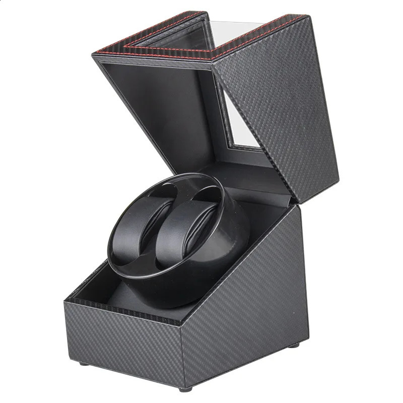 2 Slot Watch Winder Automatic Mechanical Watches Box Shaker USB Charging Carbon Fiber Storage Case 241226