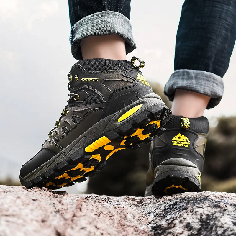 Mens Hiking Boots Autumn Winter Trekking Shoes Waterproof Leather Boots Men Women Outdoor Non-slip Climbing Boots Size 241225