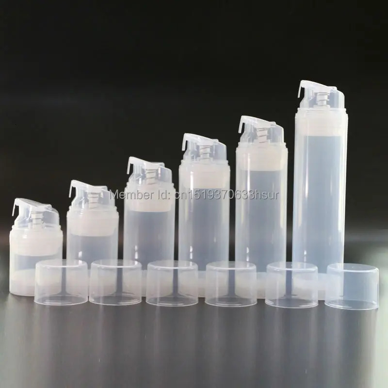 Makeup Tools Transparent Essence Pump Plastic Airless Bottles For Lotion Shampoo Bath Cosmetic Container 10Pcs/Lot 241225