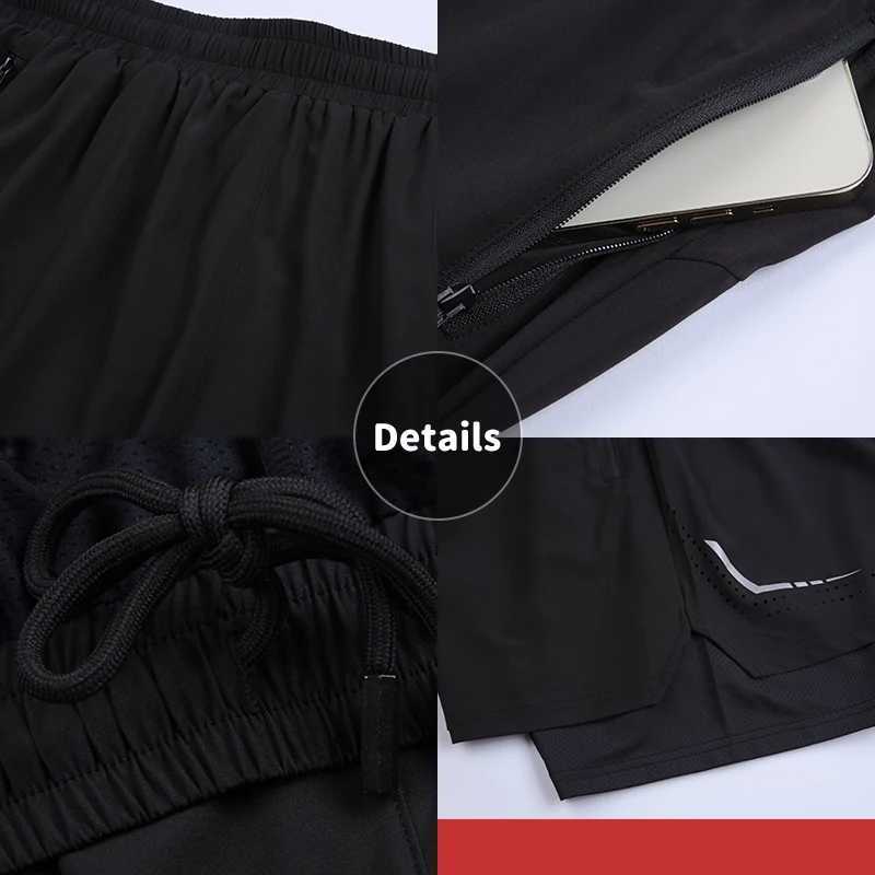 New Mens Running Shorts Quick-drying Fitness Black Fitness Shorts Men New Sport Workout Training Bodybuilding Short Pants Y32XJ241226