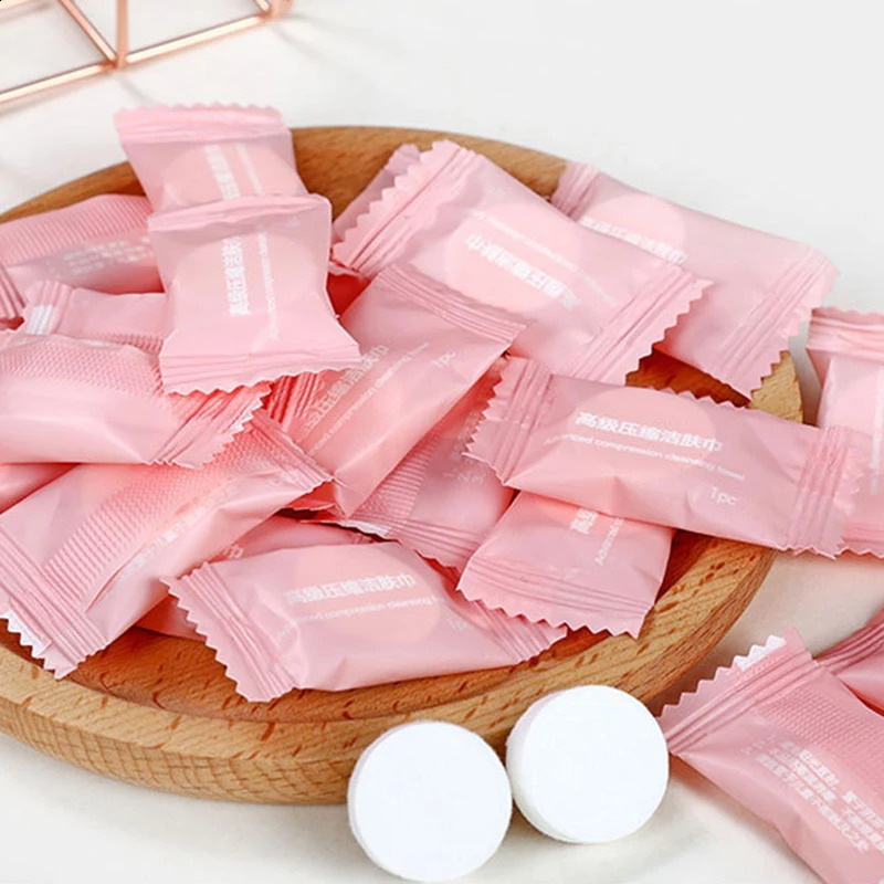 200/150/100pcs Disposable Travel Towel Compressed Face Towel Compact Tablet Mini Wet Wipes Damp Napkin Gusset Towel Tissue 241226