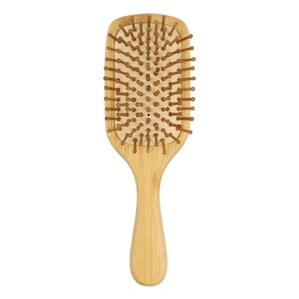 Detangling Hairbrush Bamboo Bristles Detangling Hairbrush Improves Hair Texture Massage Scalp Natural Wooden for All Hair Types 241225