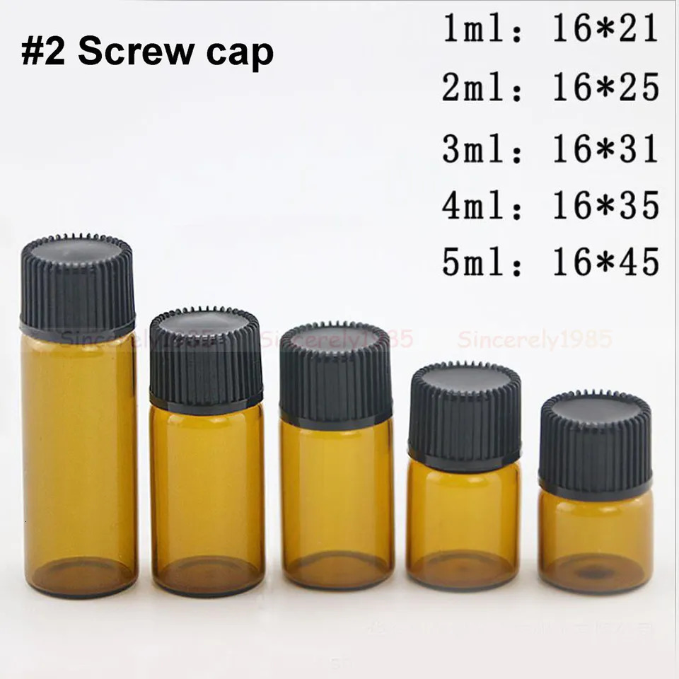 100pcs 1ml/2ml/3ml/5ml/10ml Empty Glass Orifice Reducer Bottles for Essential Oils Refillable Sample Vials Dropper Drop Dram 241225
