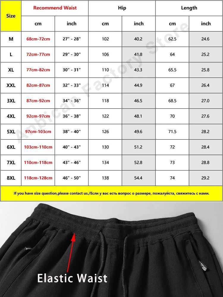 Summer Zip Pockets Sweatshorts Men Sportswear Short Breeches Jogger Pants Capris Male Solid Cotton Casual Shorts Plus Size 8XLXJ241226