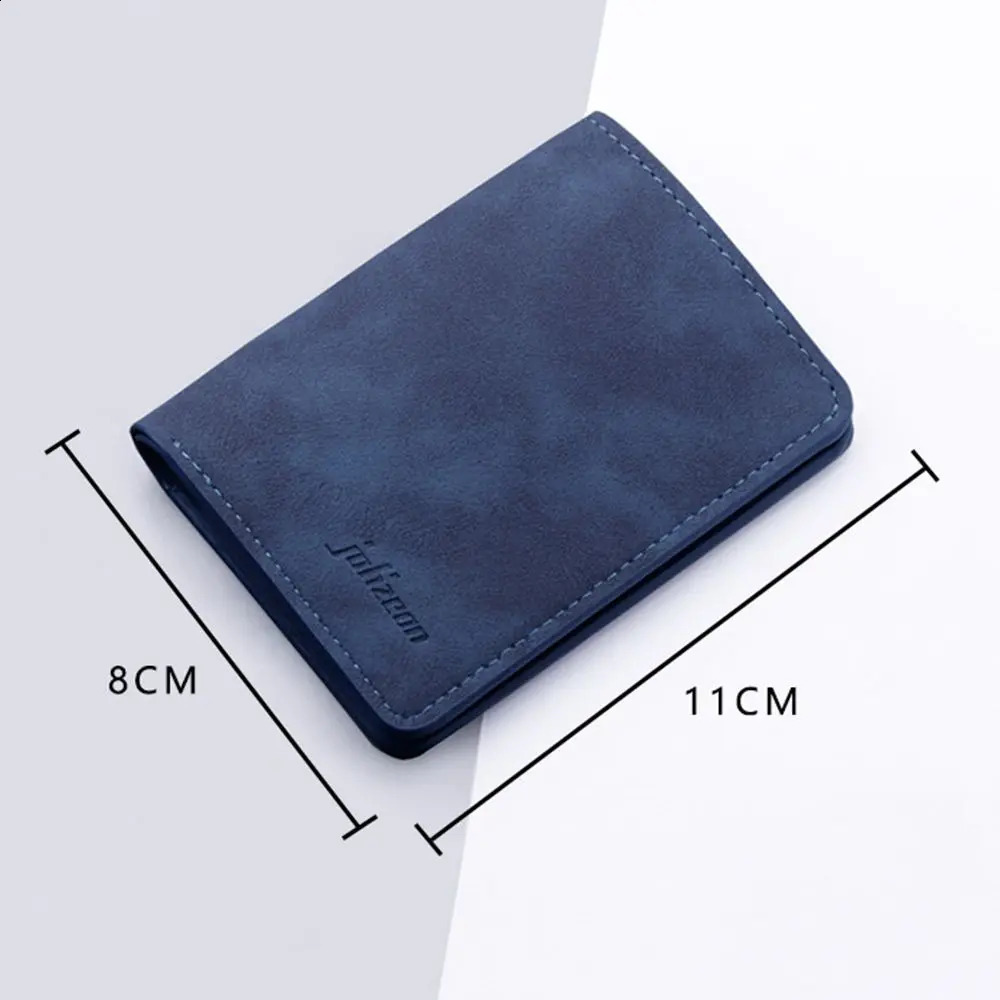 Style Mini Thin Men Wallet Card Holder Purse Coin Pouch Card Holder Short Vertical PU Leather Wallet Change Money Pouch 241224